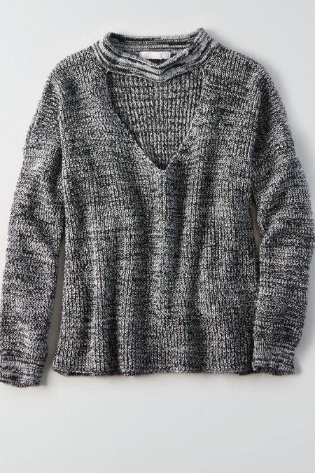 American Eagle Outfitters Don't Ask Why Cropped Choker Sweater