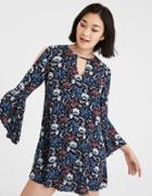 American Eagle Outfitters Ae Floral Bell Sleeve Shift Dress