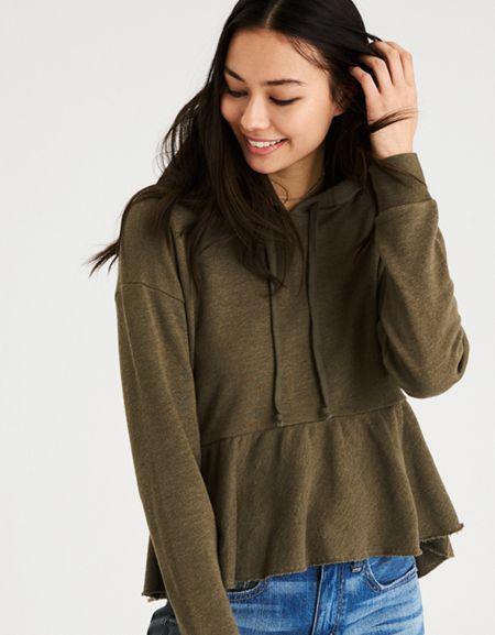 American Eagle Outfitters Ae Peplum Hoodie