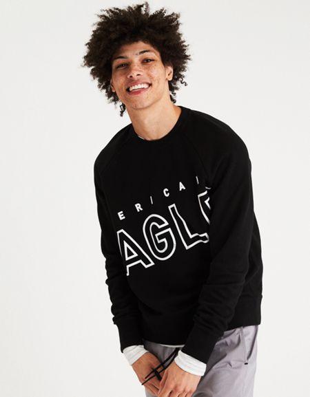 American Eagle Outfitters Ae Graphic Fleece Crew Neck Sweatshirt