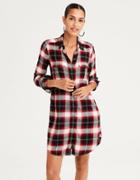 American Eagle Outfitters Ae Plaid Button Front Shirt Dress