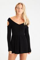 American Eagle Outfitters Ae Cold Shoulder Button-front Romper