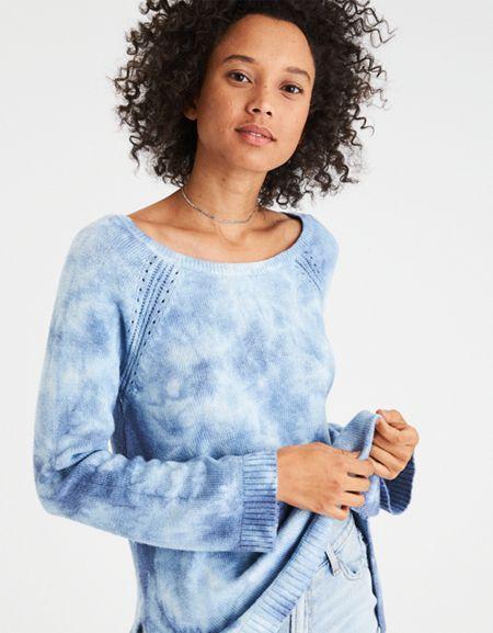American Eagle Outfitters Ae Tie-dye Strappy V-back Pullover