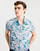American Eagle Outfitters Ae Hawaiian Poplin Button-down Shirt