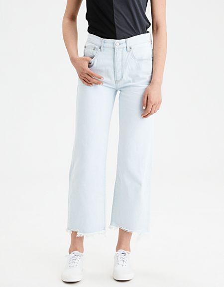 American Eagle Outfitters Super High-waisted Wide Leg Crop Jean