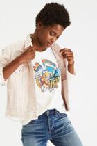 American Eagle Outfitters Ae Destroyed Pink Classic Denim Jacket