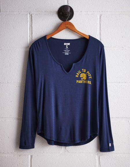 Tailgate Women's Pittsburgh Split Neck T-shirt