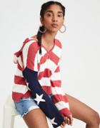American Eagle Outfitters Ae Americana Cropped Hooded Sweater