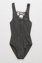 Aerie Real Soft Lace-up Bodysuit