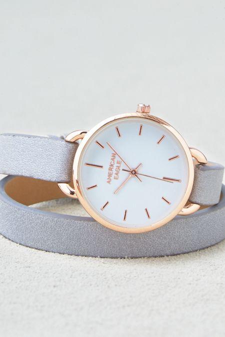 American Eagle Outfitters Ae Gray Wrap Watch