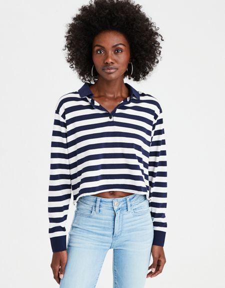 American Eagle Outfitters Ae Soft & Sexy Boxy Polo