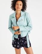 American Eagle Outfitters Ae Mint Faux Leather Moto Jacket