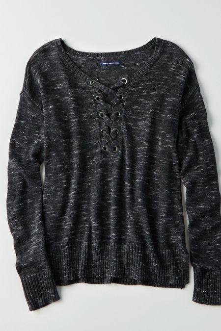 American Eagle Outfitters Ae Lace-up Front Sweater