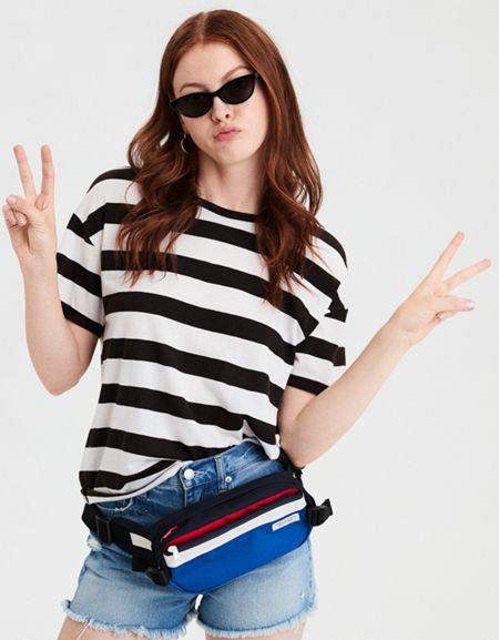 American Eagle Outfitters Ae Soft & Sexy Striped Rugby Shirt