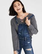 American Eagle Outfitters Ae Lace-up Oversized Pullover Sweater