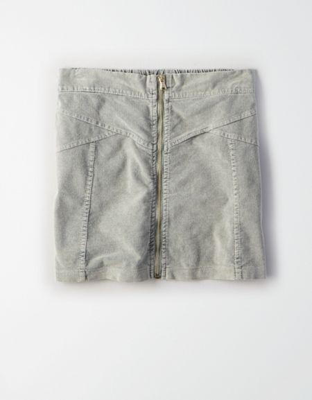 American Eagle Outfitters Don't Ask Why Cord Zip Front Skirt