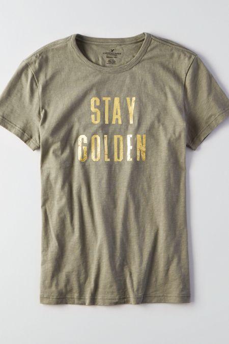 American Eagle Outfitters Ae Foil Graphic Crew T-shirt