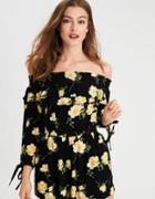 American Eagle Outfitters Ae Double Overlay Tie Sleeve Romper