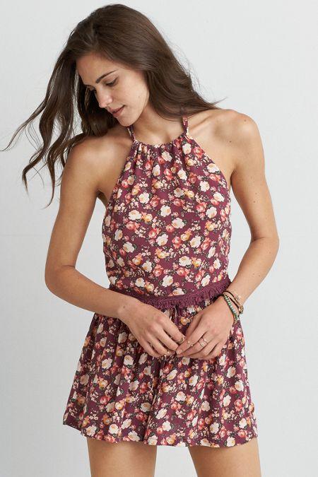 American Eagle Outfitters Ae Halter Tie Back Top
