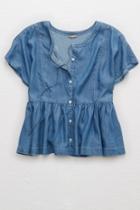 Aerie Chambray Button Up Top