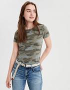 American Eagle Outfitters Ae Washed Camo Baby Tee