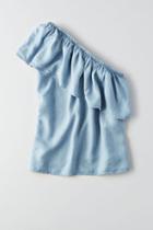 American Eagle Outfitters Ae One Shoulder Chambray Shirt