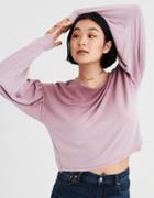 American Eagle Outfitters Ae Raw Hem Crew Neck Popover