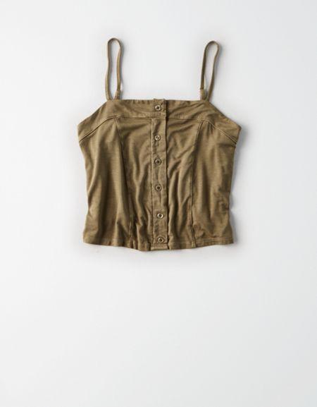American Eagle Outfitters Don't Ask Why Button Front Cropped Cami