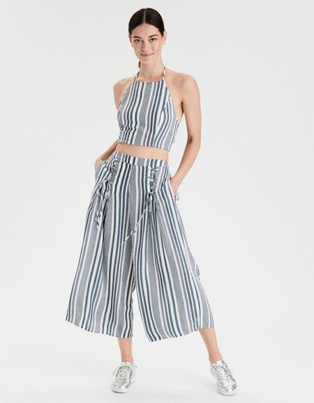 American Eagle Outfitters Ae Striped Halter Top
