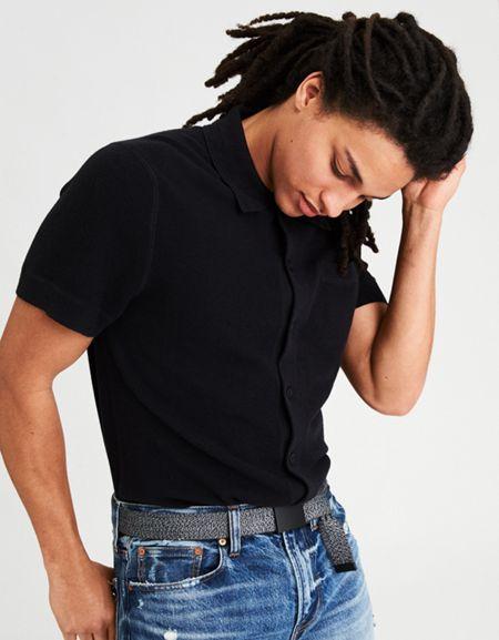 American Eagle Outfitters Ae Polo Cardigan Sweater