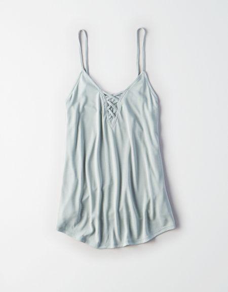 American Eagle Outfitters Ae Soft & Sexy Lace-up Swing Tank Top