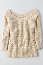 American Eagle Outfitters Ae Crochet Off-the-shoulder Sweater