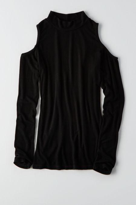 American Eagle Outfitters Don't Ask Why Cold Shoulder Mockneck