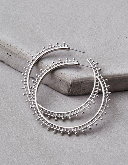 American Eagle Outfitters Ae Boho Silver Hoop Earrings
