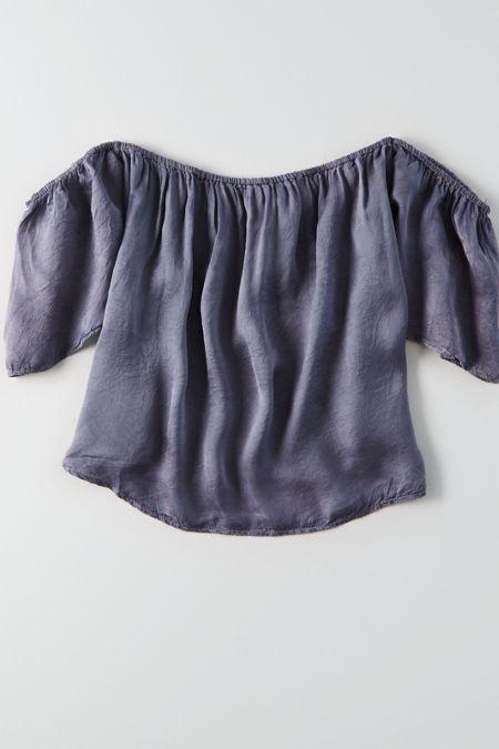 American Eagle Outfitters Ae Silky Off-the-shoulder Top