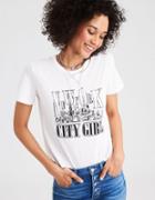 American Eagle Outfitters Ae Nyc Lace-up Graphic Tee