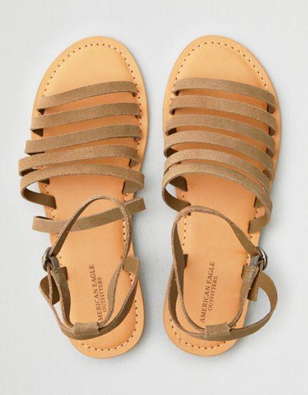 American Eagle Outfitters Ae Thin Multi Strap Suede Sandal