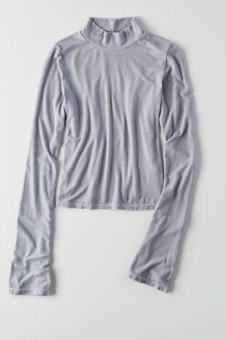 American Eagle Outfitters Don't Ask Why Bell Sleeve Mock Neck Shirt