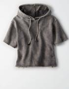American Eagle Outfitters Don't Ask Why Raw Edge Crop Hoodie