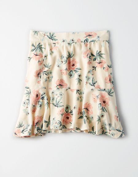 American Eagle Outfitters Ae Ruffle Bottom Mini Skirt