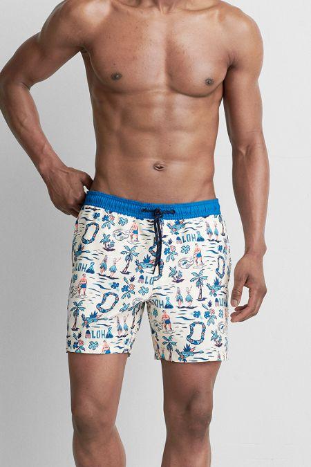 American Eagle Outfitters Ae 6 Print Swim Trunk