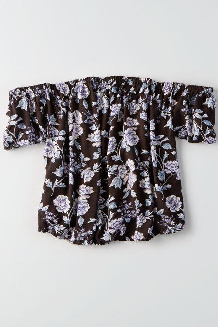 American Eagle Outfitters Ae Gathered Off-the-shoulder Top