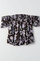 American Eagle Outfitters Ae Gathered Off-the-shoulder Top