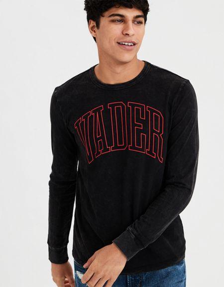 American Eagle Outfitters Ae Darth Vader Long Sleeve Graphic Tee