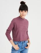 American Eagle Outfitters Ae Soft & Sexy Plush Long Sleeve Mock Neck Top