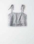 American Eagle Outfitters Ae Plaid Tie Crop Cami