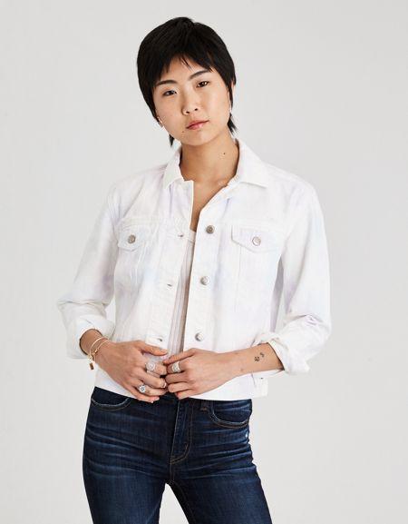 American Eagle Outfitters Ae Classic Tie Dye Denim Jacket