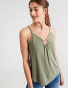 American Eagle Outfitters Ae Soft & Sexy Bar Front Shirred Tank