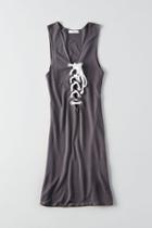 American Eagle Outfitters Don't Ask Why Lace-up V-neck Dress