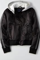 American Eagle Outfitters Ae Bomber Fleece Hoodie Jacket